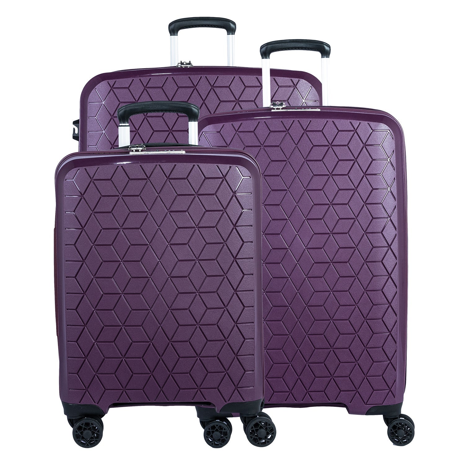 Verage Diamond Collection Set of 3-Purple - MOON - Luggage - Verage - Verage Diamond Collection Set of 3-Purple - Purple - Luggage Set - 1